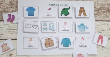 Clothes matching game Montessori activity for toddlers