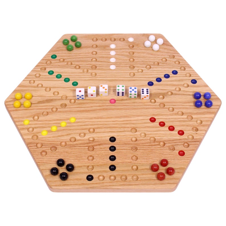 Double-Sided Aggravation Board Game Solid Oak-Wood with