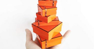 Miniature Orange Paris Boxes