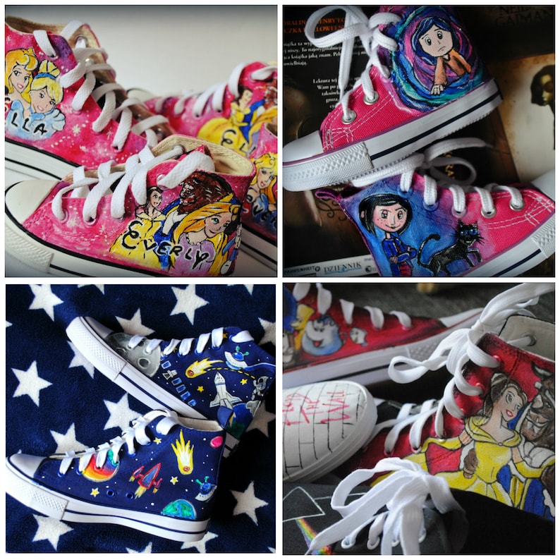 Personalized handpainted shoes for kids custom sneakers with