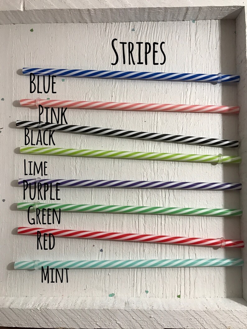 Reusable plastic straws Bpa freeStripes SolidSwirls