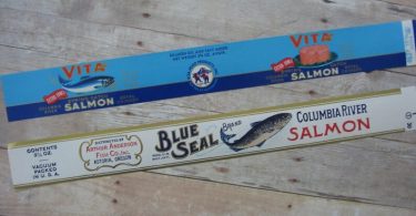 Vintage Canned Salmon Labels Columbia River Salmon Colorful