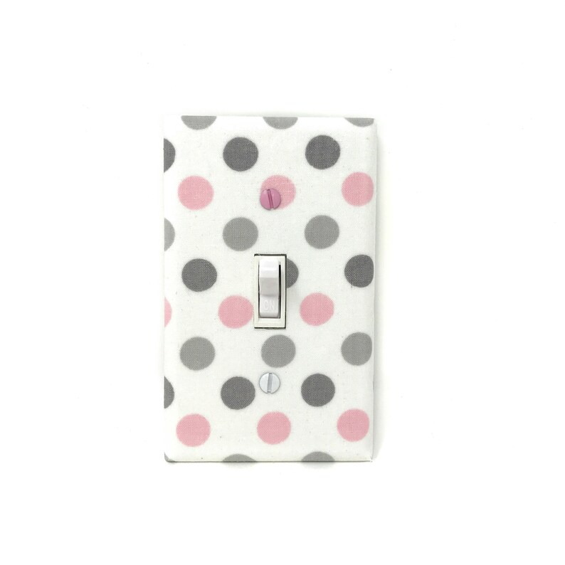Baby Girl Nursery Decor Light Switch Cover Polka Dot Outlet
