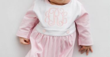 Baby girl coming home outfit Monogrammed footie romper
