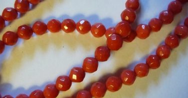 Bead Bamboo Coral Gemstone Dyed red 5-6mm Faceted