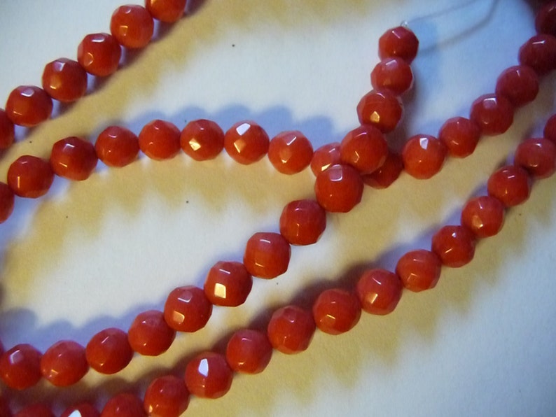 Bead Bamboo Coral Gemstone Dyed red 5-6mm Faceted