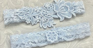 Blue Lace Wedding Garter Set Blue Garter Set Lace Garter
