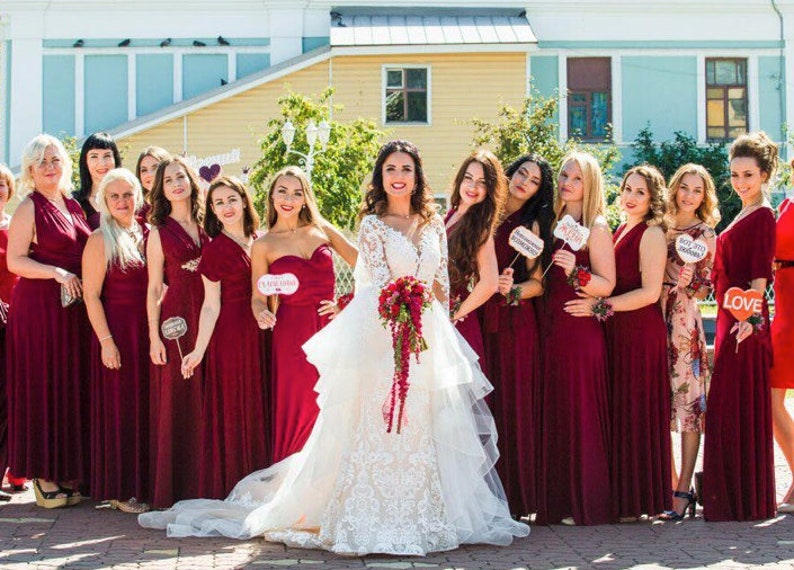 Burgundy wine Bridesmaid dress burgundy infinity dress