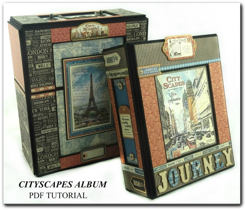 Cityscapes Mini Album PDF Tutorial Scrapbook Tutorial