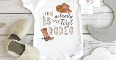 Cowboy Onesie First Rodeo Country Baby Pregnancy Reveal