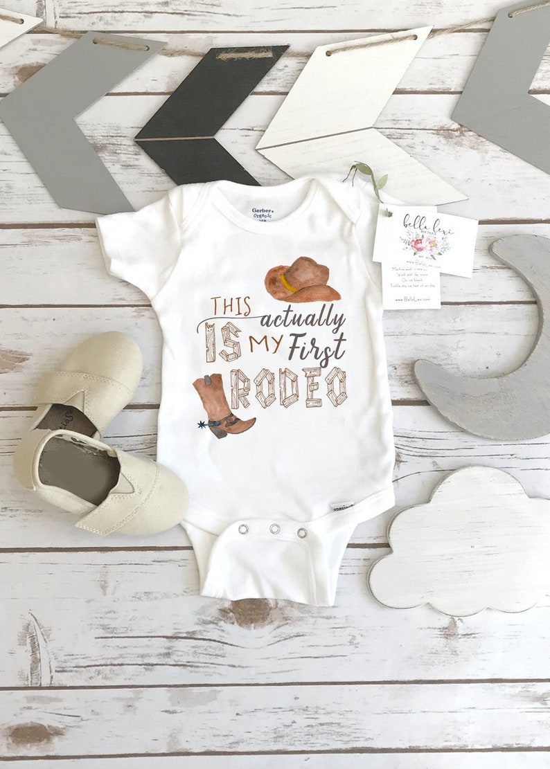 Cowboy Onesie First Rodeo Country Baby Pregnancy Reveal