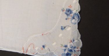 Craft or Cutter Hankie Pretty White with Floral Accents Estate