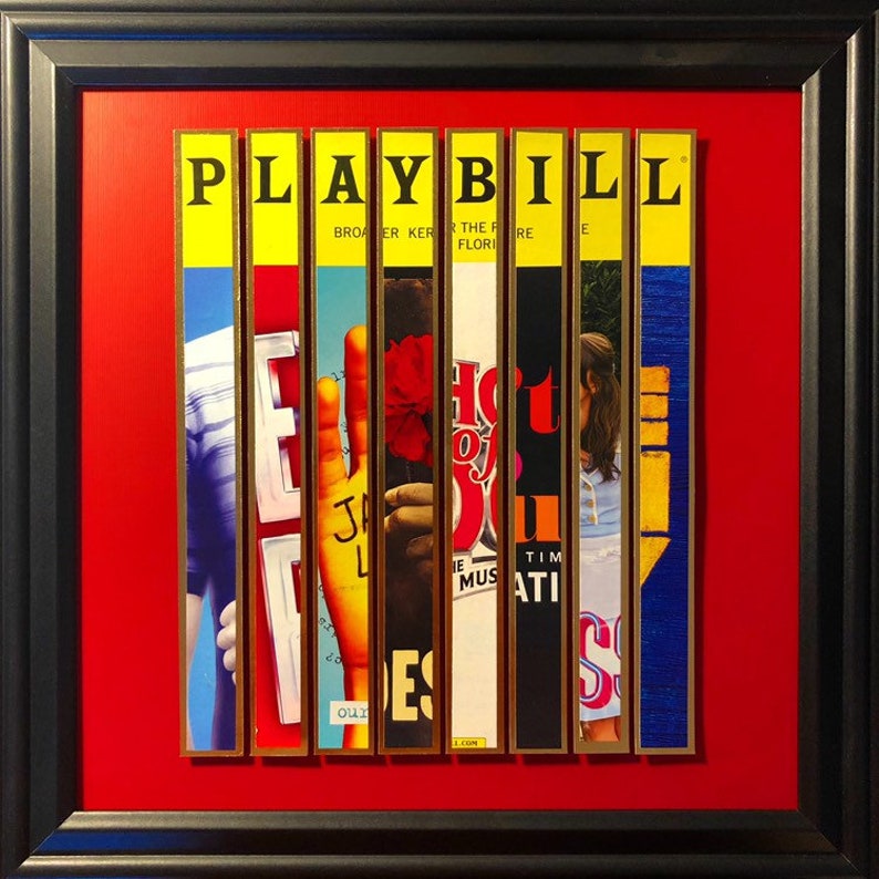 Custom Broadway Playbill Framed Art Collage  Personalize It
