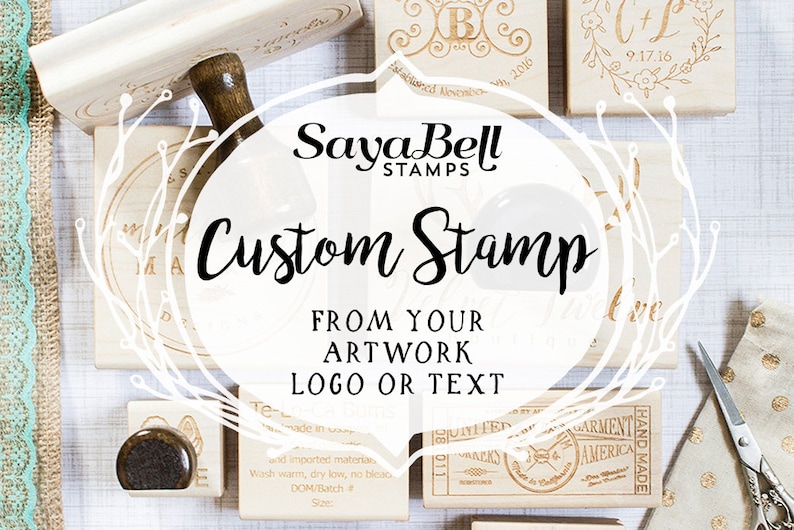 Custom Rubber Stamps Business Logo Stamps or Wedding Custom