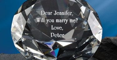 Customized Engraved Crystal Diamond Paperweight