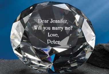 Customized Engraved Crystal Diamond Paperweight