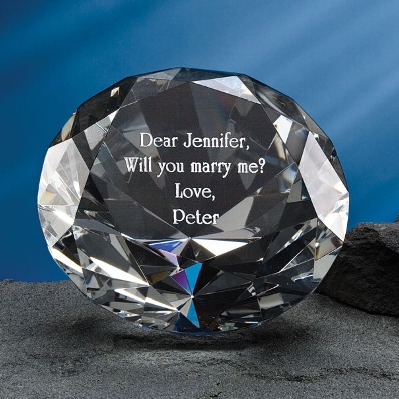 Customized Engraved Crystal Diamond Paperweight