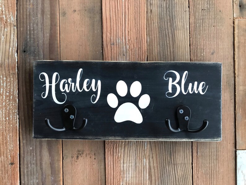 Doggie Leash Holder  Leash Sign  Doggie Organizer  Dog Sign