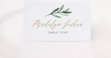 Greenery Place Card Template Printable Place Cards Wedding