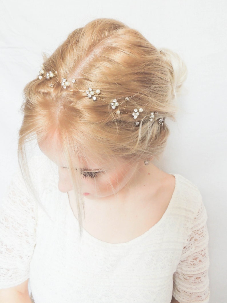 Hair Vine Bridal Crown Hair Halo Crystal Headband Pearl