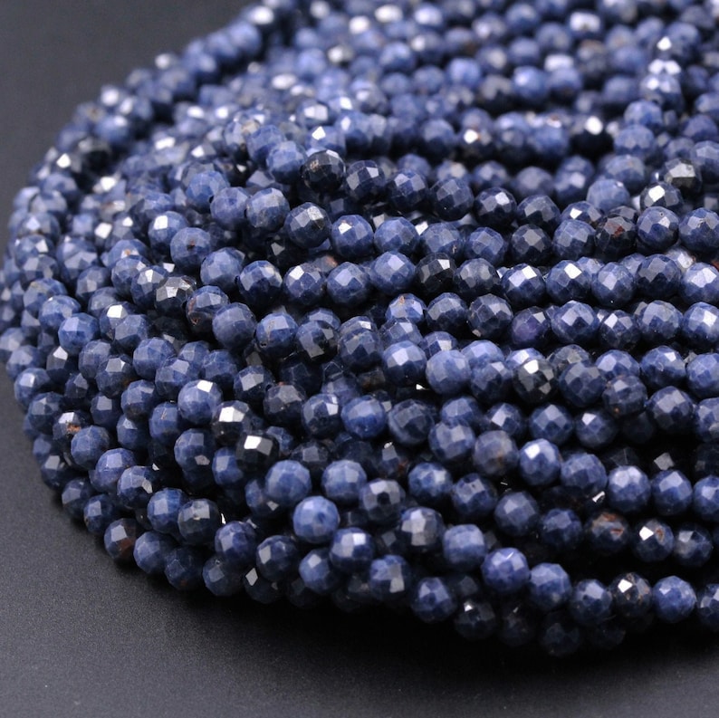 High Quality Natural Blue Sapphire Round Beads 2mm 3mm 4mm 5mm