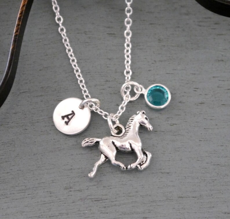 Horse Necklace Personalized Horse Necklace Horse Initial