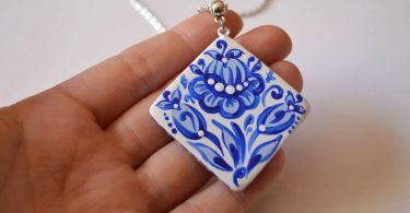 Jewelry blue white necklaces gift for her charm jewelry