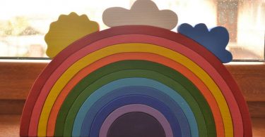 Large Stacking RAINBOW  Waldorf Wooden Puzzle  Regenbogen