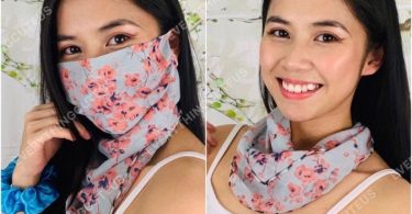 Lightweight Scarf Face Mask 2-in-1 Thin Breathable Chiffon