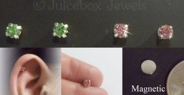 MAGNETIC 4 mm Faceted Glass Crystal Rhinestone Stud Fake
