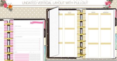 Mini happy planner printable undated weekly planner on 4 pages