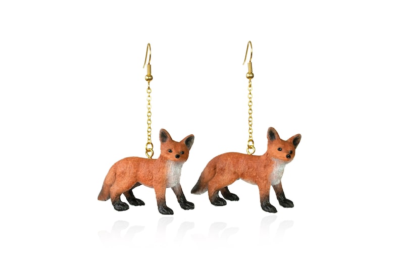 Miniature fox earrings  Handmade mini animal earrings /