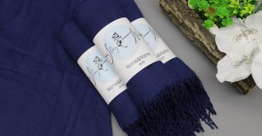 Navy Blue Pashmina Personalized Shawl for Bridesmaids Bridal