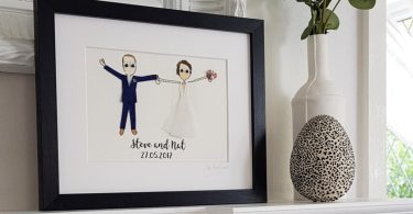 Personalised Cotton Anniversary Couple Artwork
