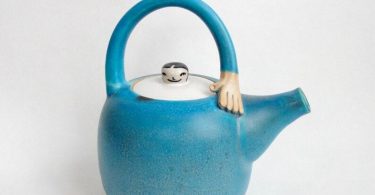 Pottery Teapot. Stoneware Hand Thrown Teapot. Turquoise