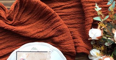 Rust gauze runner Rustic wedding table runner Boho table