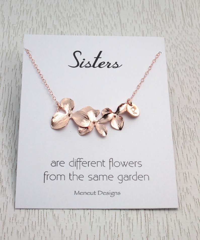 Sisters Flower Necklace  BEST SELER  Three Orchid Flower