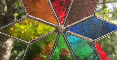 Stained Glass Suncatcher Multi Coloured Star Handmade