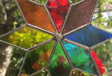 Stained Glass Suncatcher Multi Coloured Star Handmade