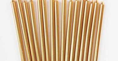 Tall Gold Birthday Candles 16 Five-Inch Gold Tapers Long