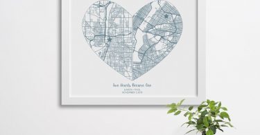 Two Hearts Became One Custom Street Map Poster Custom Street