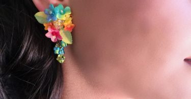 WILD FLOWER Colorful handbeaded earrings by Colleen Toland