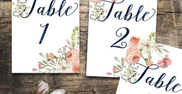 Wedding Table Numbers 1-20 Printable Table Numbers rustic