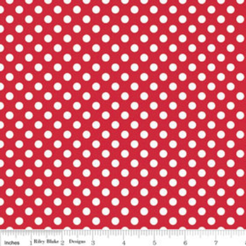 White on Red Small Dot by Riley Blake Designs  polka dots