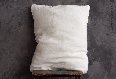 Linen off white pillow case softened linen pillows