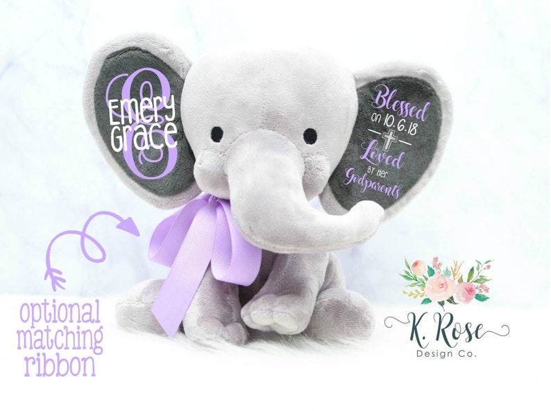 Baptism Gift Christening Gift Elephant Keepsake Stuffed
