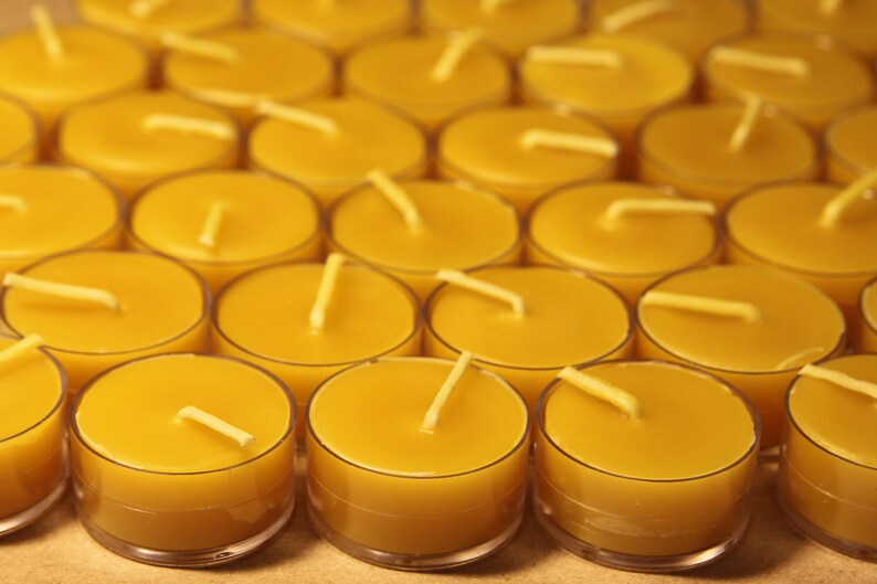 Beeswax Candles  100% Pure Beeswax Tealights  24 Pack