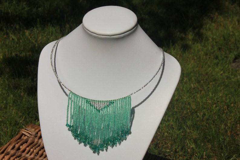 Fringe necklace tribal necklace fringe choker fringe jewelry