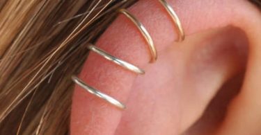 Set of 2 Ear Cuffs Gold Ear Cuff No PiercingSilver Double