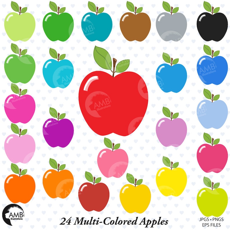 Apple Clipart Apples Clip Art Multi-Colored Apples Solid